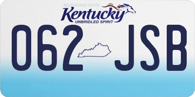 KY license plate 062JSB