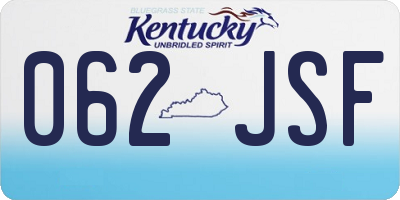 KY license plate 062JSF