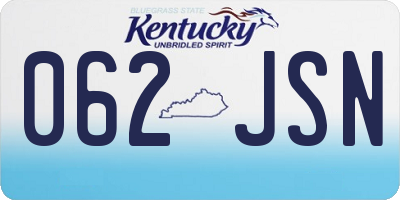 KY license plate 062JSN
