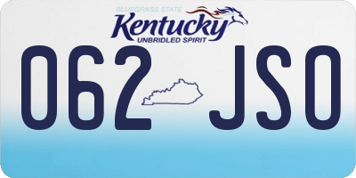KY license plate 062JSO
