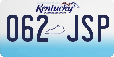 KY license plate 062JSP