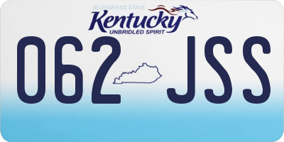 KY license plate 062JSS