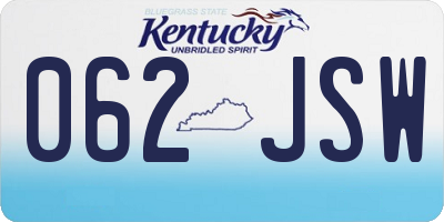 KY license plate 062JSW