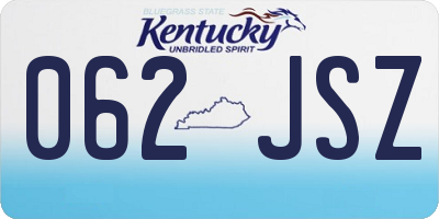 KY license plate 062JSZ