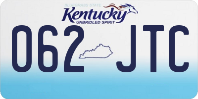 KY license plate 062JTC