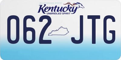 KY license plate 062JTG