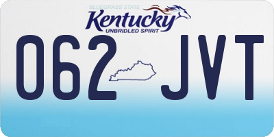 KY license plate 062JVT