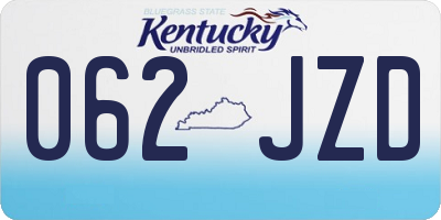 KY license plate 062JZD