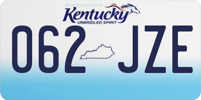 KY license plate 062JZE