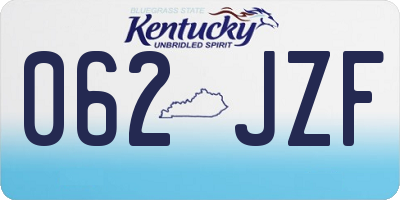 KY license plate 062JZF