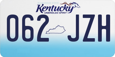 KY license plate 062JZH