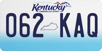 KY license plate 062KAQ