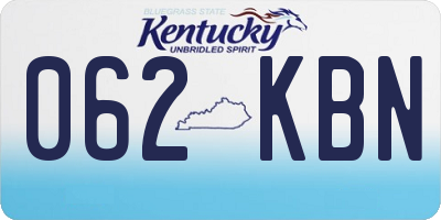 KY license plate 062KBN