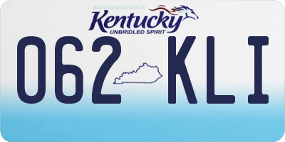 KY license plate 062KLI