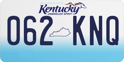 KY license plate 062KNQ