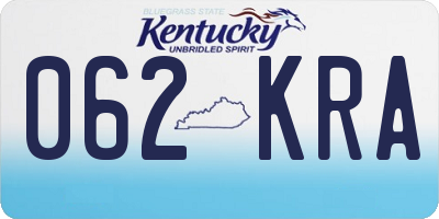 KY license plate 062KRA