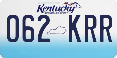 KY license plate 062KRR