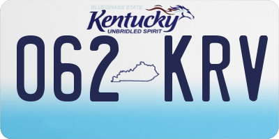 KY license plate 062KRV