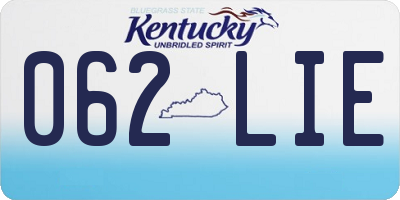 KY license plate 062LIE