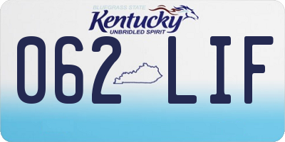 KY license plate 062LIF