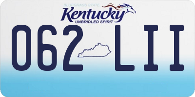 KY license plate 062LII
