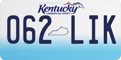 KY license plate 062LIK