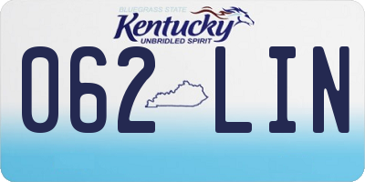 KY license plate 062LIN