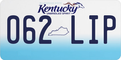 KY license plate 062LIP