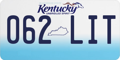 KY license plate 062LIT