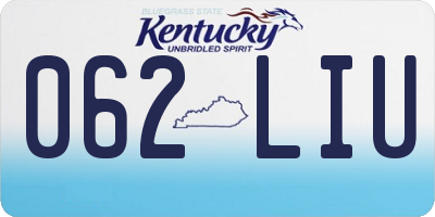 KY license plate 062LIU