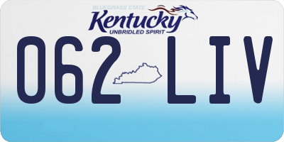KY license plate 062LIV