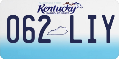 KY license plate 062LIY