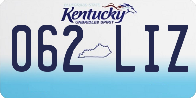 KY license plate 062LIZ