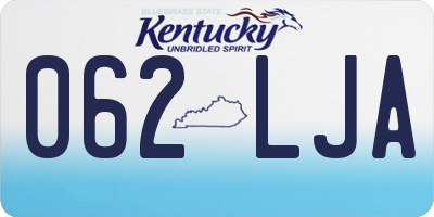KY license plate 062LJA