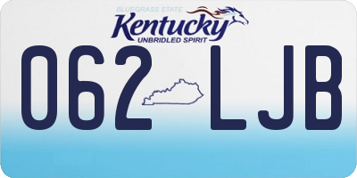 KY license plate 062LJB