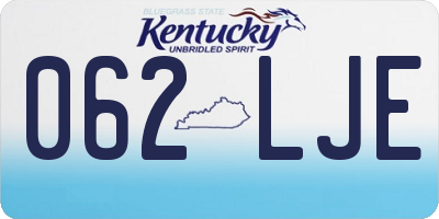 KY license plate 062LJE