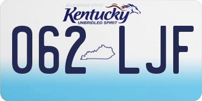KY license plate 062LJF