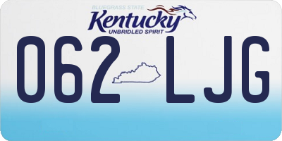 KY license plate 062LJG
