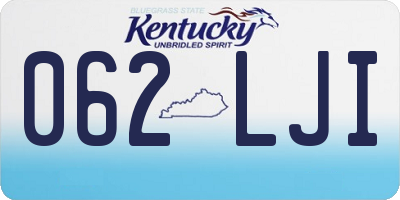 KY license plate 062LJI