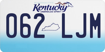 KY license plate 062LJM