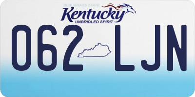 KY license plate 062LJN