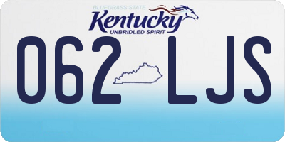 KY license plate 062LJS