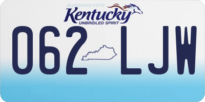 KY license plate 062LJW