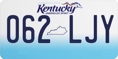 KY license plate 062LJY