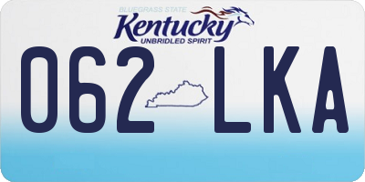 KY license plate 062LKA