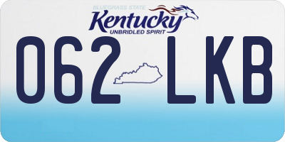 KY license plate 062LKB