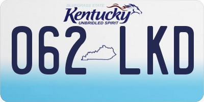 KY license plate 062LKD