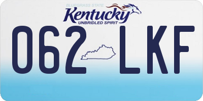 KY license plate 062LKF