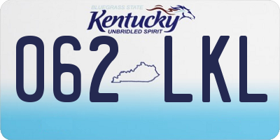 KY license plate 062LKL