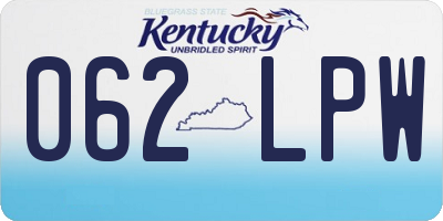 KY license plate 062LPW
